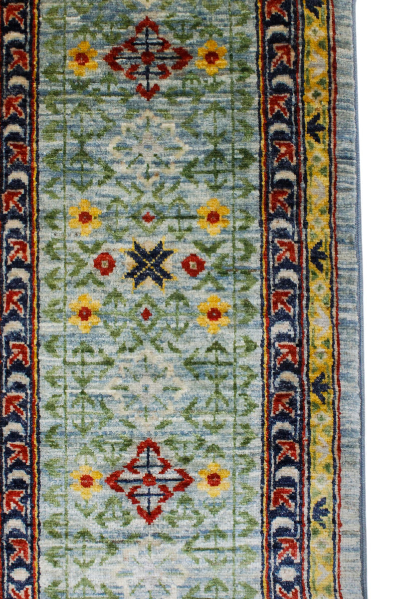 Vintage Handmade 7x10 Multicolor and Green Anatolian Turkish Traditional Distressed Area Rug