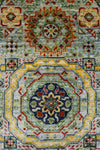 Vintage Handmade 7x10 Multicolor and Green Anatolian Turkish Traditional Distressed Area Rug