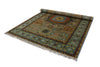 Vintage Handmade 7x10 Multicolor and Green Anatolian Turkish Traditional Distressed Area Rug