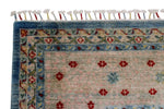 Vintage Handmade 8x11 Blue and Pink Anatolian Turkish Traditional Distressed Area Rug