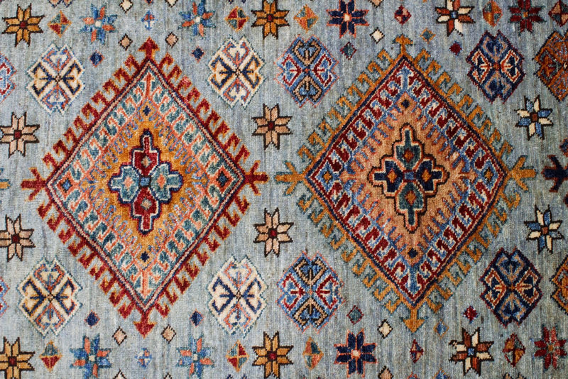 Vintage Handmade 8x11 Gray and Ivory Anatolian Turkish Tribal Distressed Area Rug
