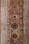8x12 Gray and Multicolor Tribal Rug