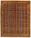 8x10 Multicolor and Brown Turkish Tribal Rug