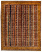 8x10 Multicolor and Brown Turkish Tribal Rug