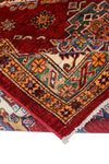 Vintage Handmade 8x10 Red and Ivory Anatolian Caucasian Tribal Distressed Area Rug