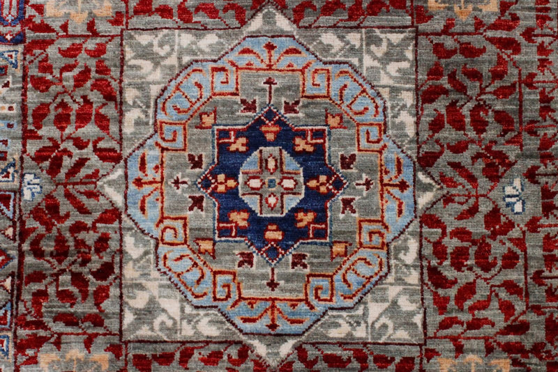 Vintage Handmade 10x14 Gray and Multicolor Anatolian Turkish Traditional Distressed Area Rug