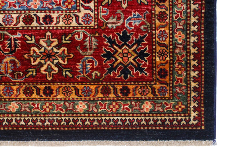 8x12 Red and Navy Kazak Tribal Rug