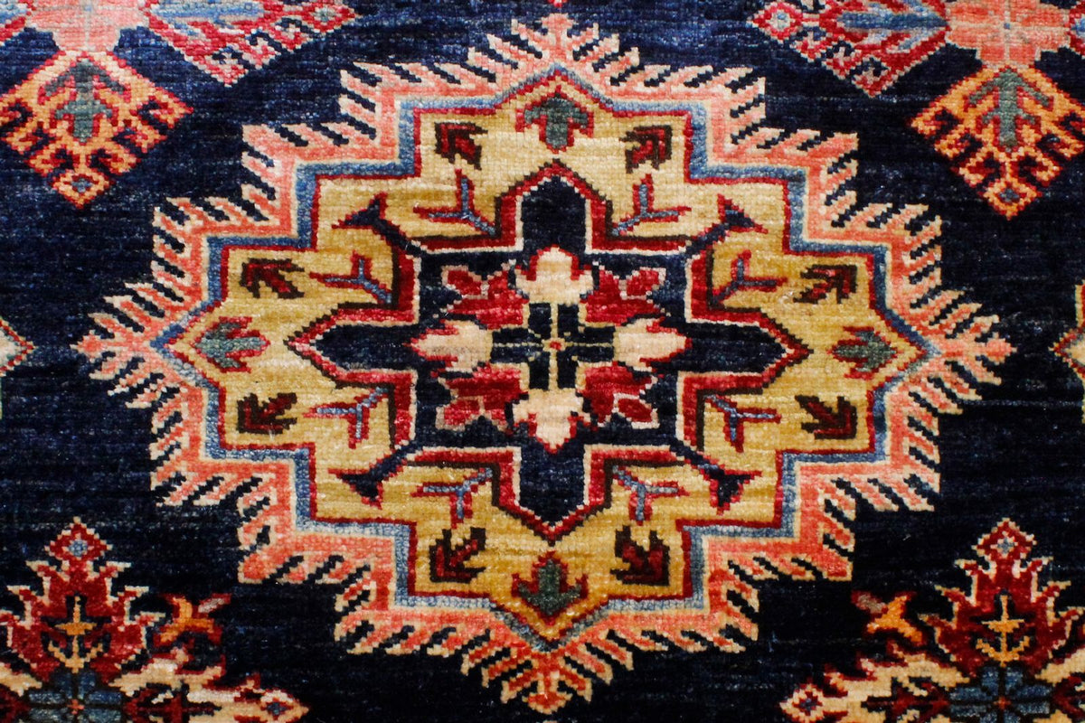 8x12 Red and Navy Kazak Tribal Rug