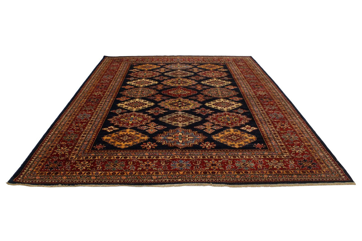 8x12 Red and Navy Kazak Tribal Rug