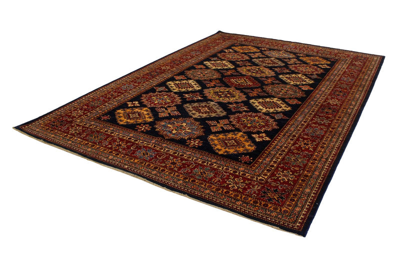 8x12 Red and Navy Kazak Tribal Rug