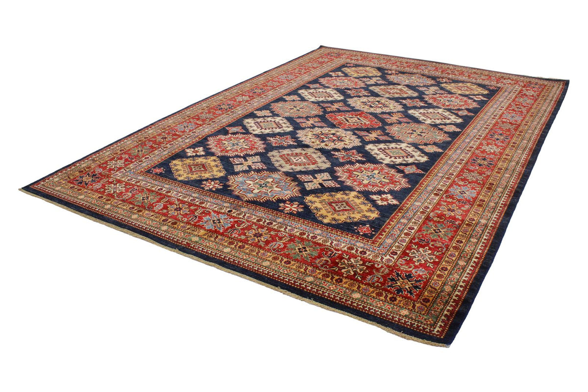 8x12 Red and Navy Kazak Tribal Rug