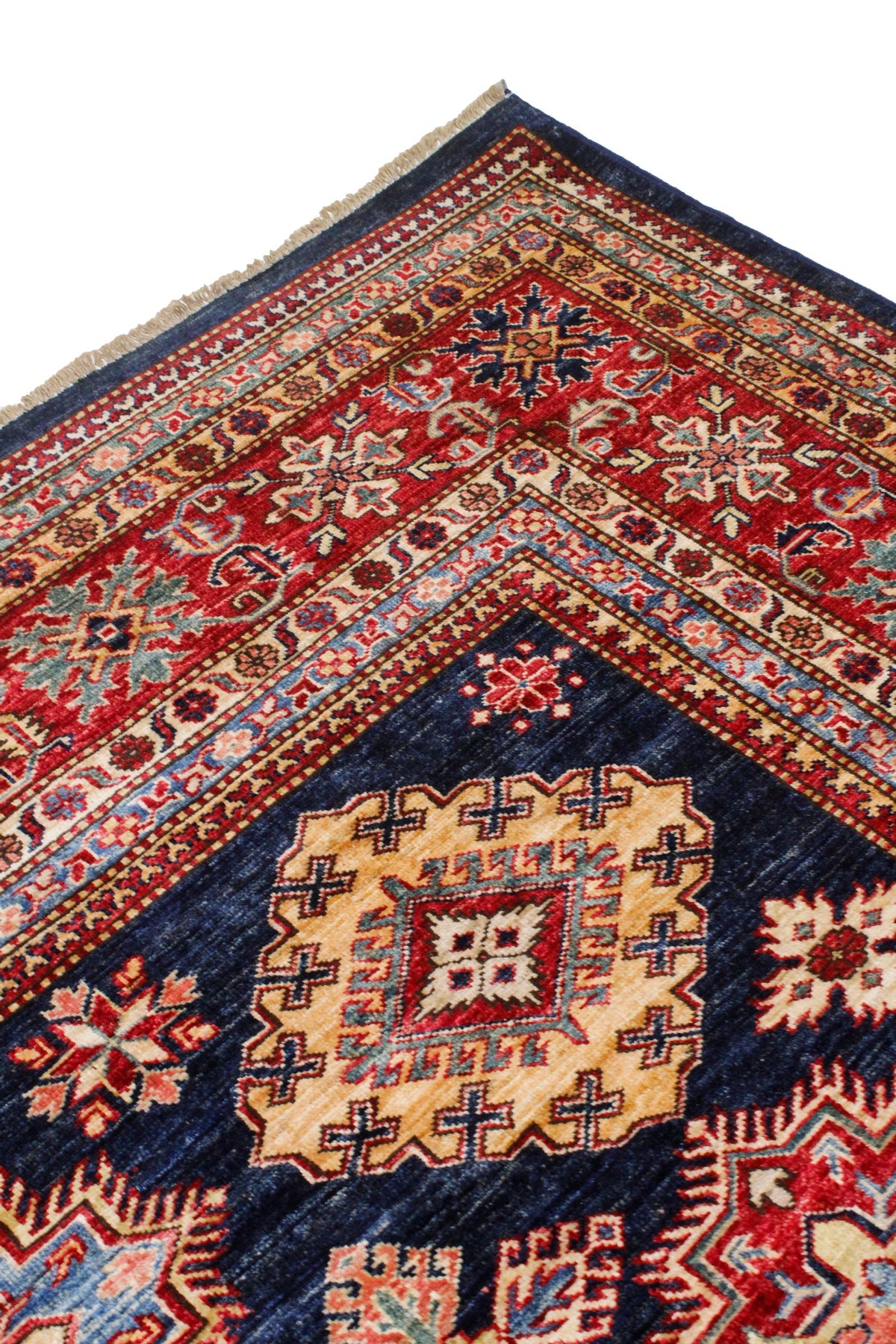 8x12 Red and Navy Kazak Tribal Rug