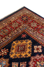 8x12 Red and Navy Kazak Tribal Rug