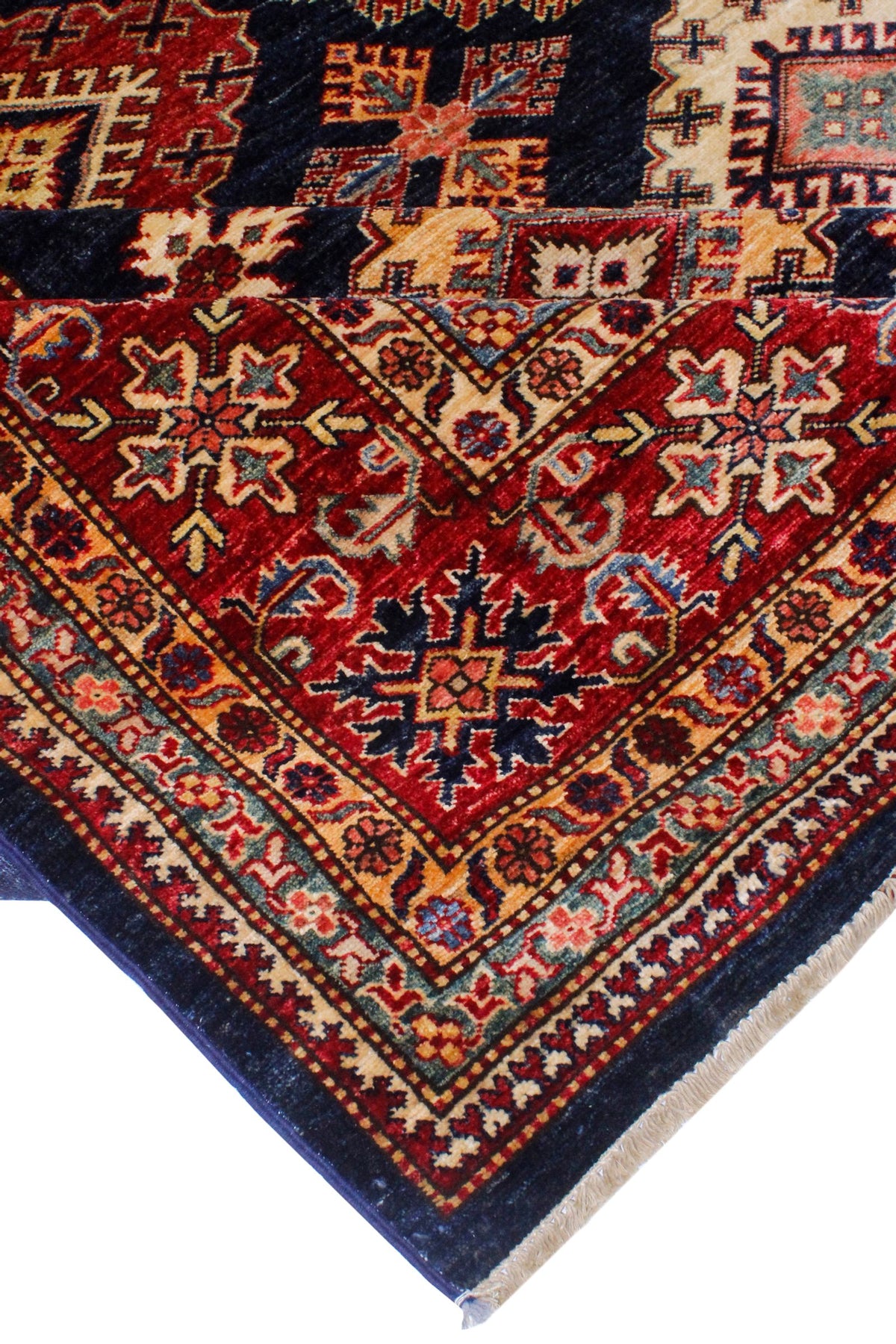 8x12 Red and Navy Kazak Tribal Rug