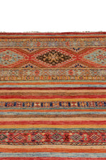 Vintage Handmade 9x12 Red and Multicolor Anatolian Turkish Tribal Distressed Area Rug