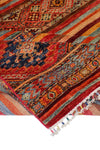 Vintage Handmade 9x12 Red and Multicolor Anatolian Turkish Tribal Distressed Area Rug