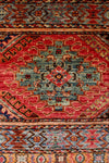 Vintage Handmade 9x12 Red and Multicolor Anatolian Turkish Tribal Distressed Area Rug