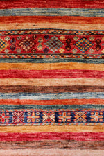 Vintage Handmade 9x12 Red and Multicolor Anatolian Turkish Tribal Distressed Area Rug