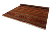 Vintage Handmade 9x12 Red and Multicolor Anatolian Turkish Tribal Distressed Area Rug