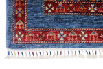 5x7 Multicolor and Blue Turkish Tribal Rug