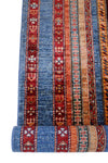 5x7 Multicolor and Blue Turkish Tribal Rug