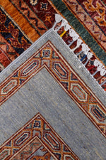 5x7 Multicolor and Gray Turkish Tribal Rug