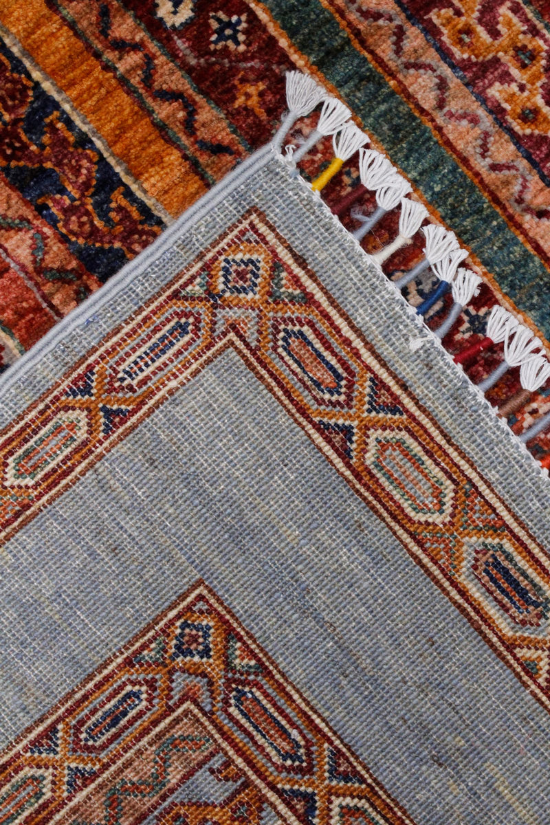 5x7 Multicolor and Gray Turkish Tribal Rug