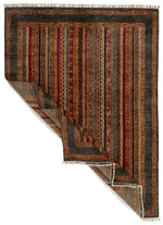 6x8 Multicolor and Gray Turkish Tribal Rug