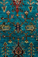 3x10 Turquoise and Multicolor Turkish Tribal Runner
