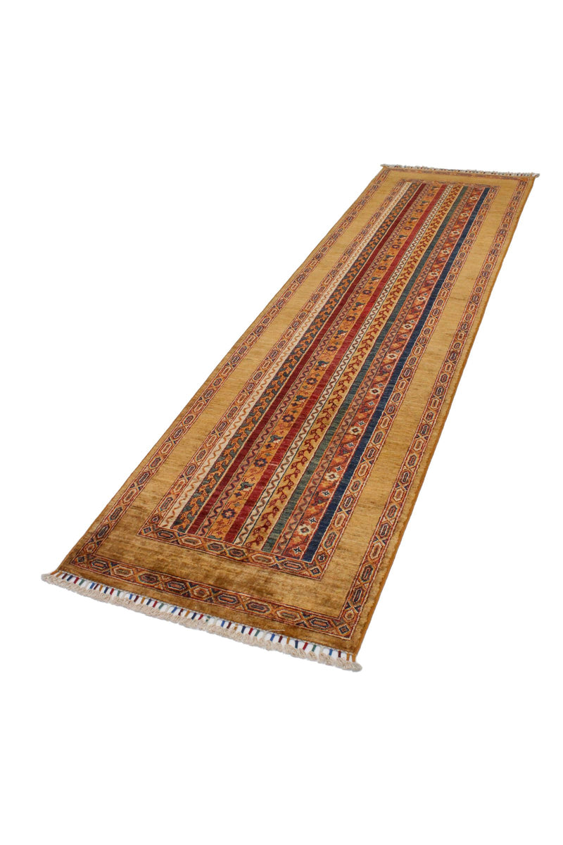 3x10 Multicolor and Gold Turkish Tribal Runner