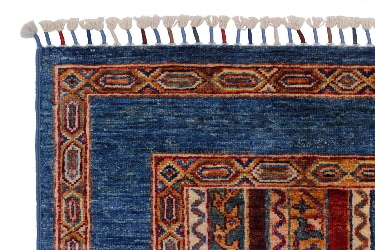3x10 Multicolor and Blue Turkish Tribal Runner