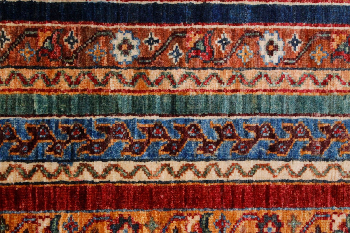 3x10 Multicolor and Blue Turkish Tribal Runner