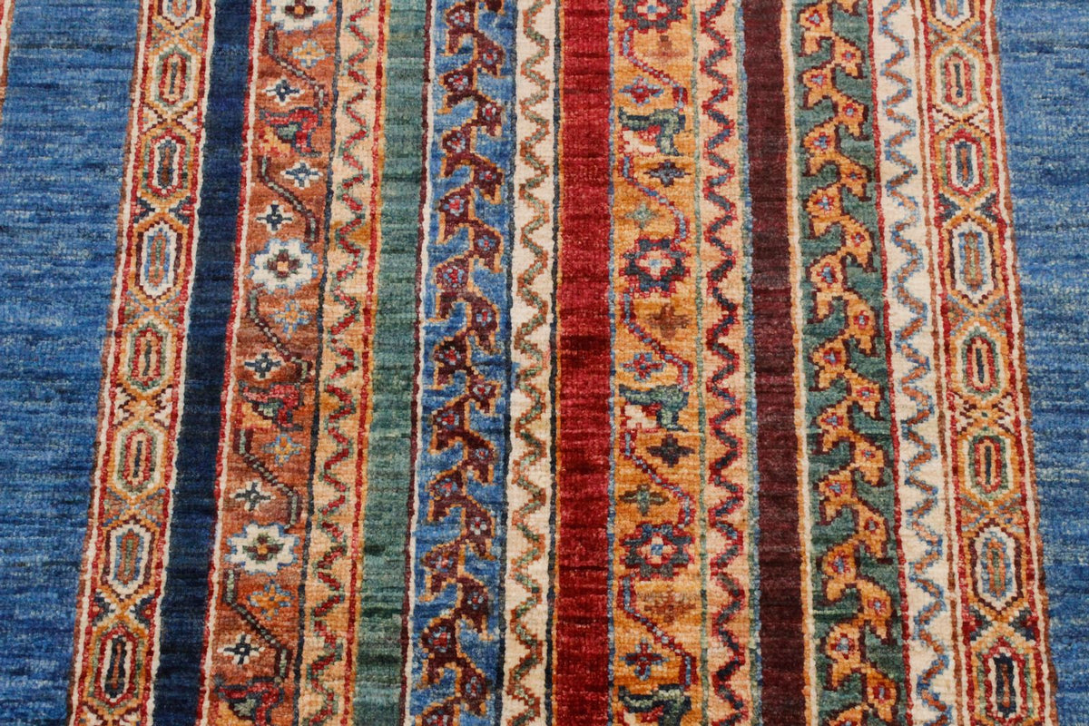 3x10 Multicolor and Blue Turkish Tribal Runner