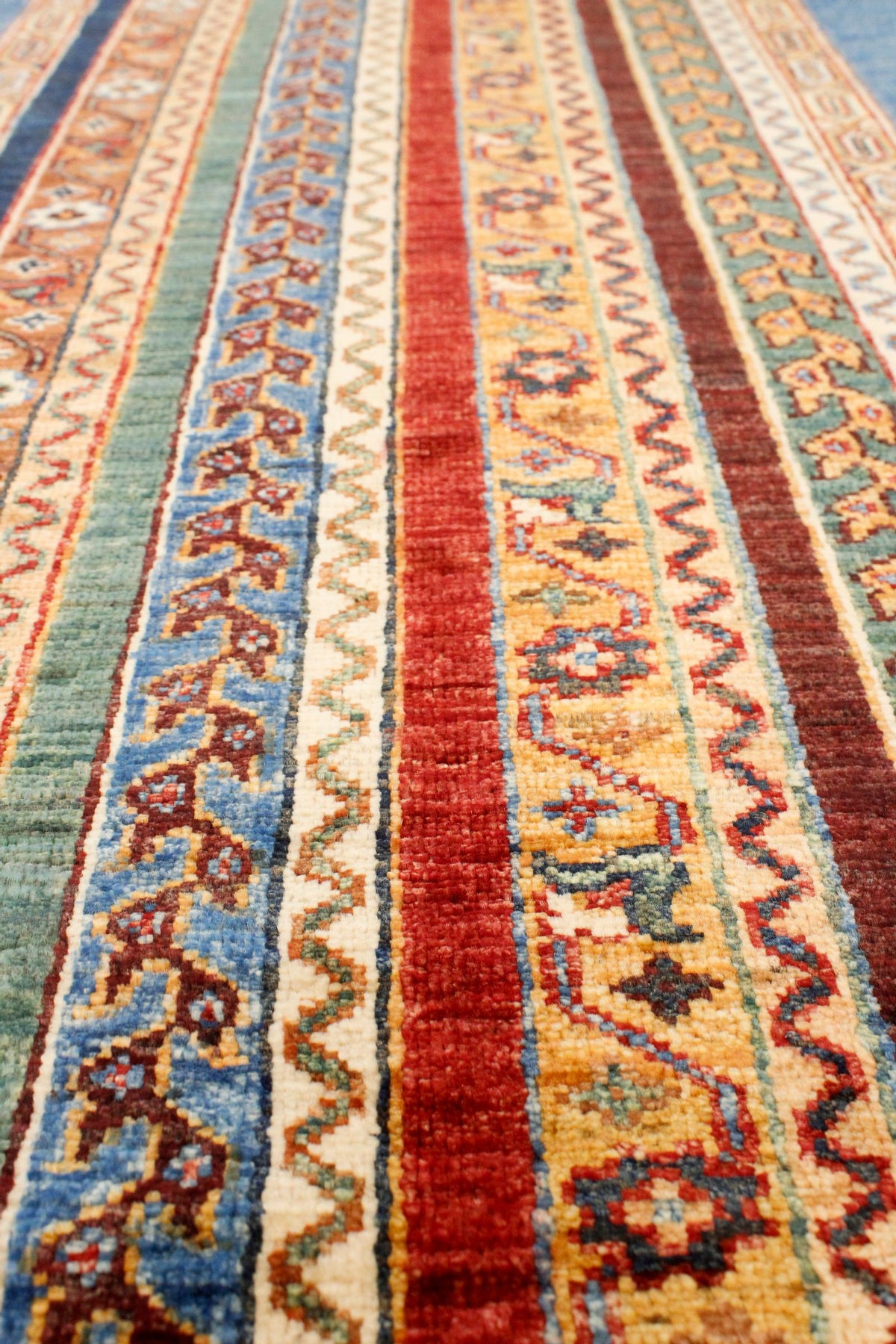 3x10 Multicolor and Blue Turkish Tribal Runner