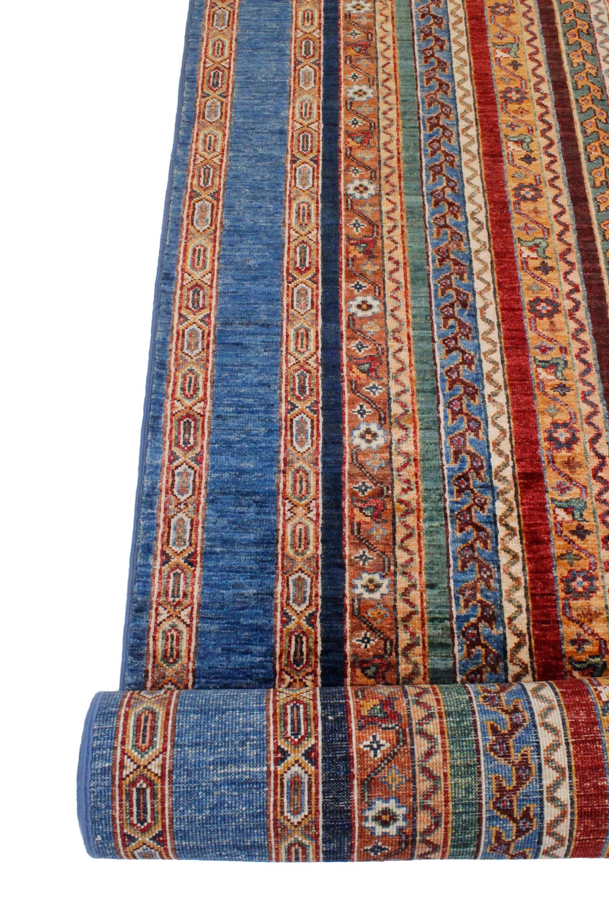3x10 Multicolor and Blue Turkish Tribal Runner