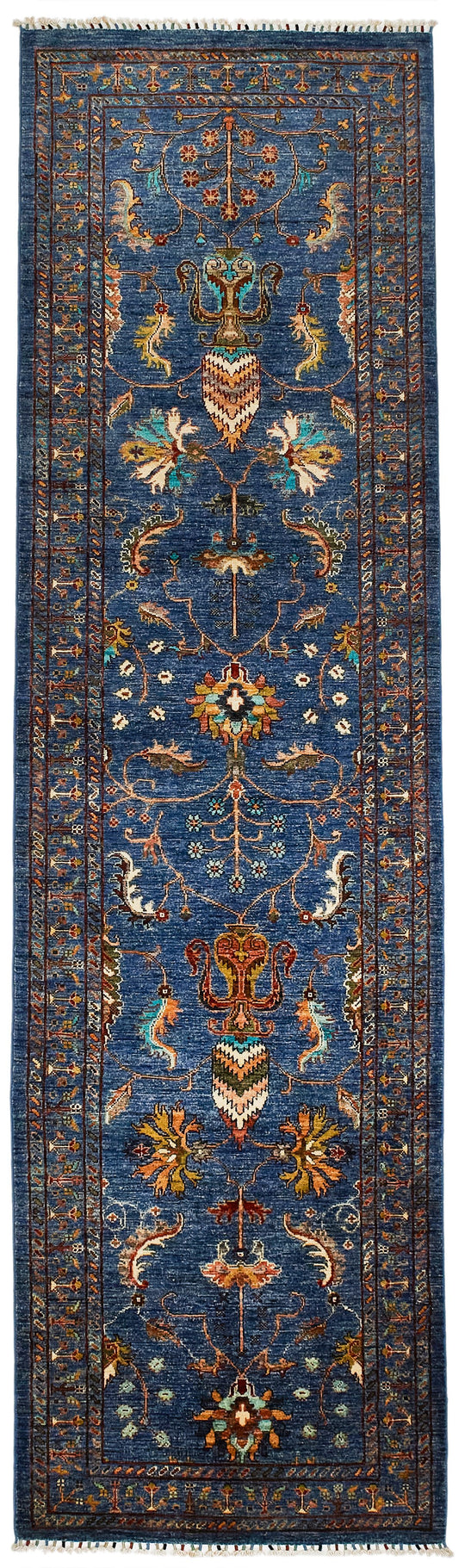 3x11 Blue and Multicolor Turkish Tribal Runner
