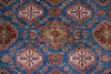 9x12 Blue and Ivory Kazak Tribal Rug