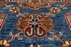 9x12 Blue and Ivory Kazak Tribal Rug