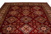 9x12 Red and Ivory Kazak Tribal Rug