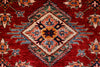 9x12 Red and Ivory Kazak Tribal Rug