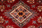 9x12 Red and Ivory Kazak Tribal Rug