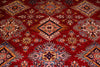 9x12 Red and Ivory Kazak Tribal Rug