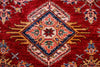 9x12 Red and Ivory Kazak Tribal Rug