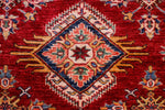 9x12 Red and Ivory Kazak Tribal Rug