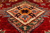 9x12 Red and Ivory Kazak Tribal Rug