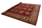 9x12 Red and Ivory Kazak Tribal Rug