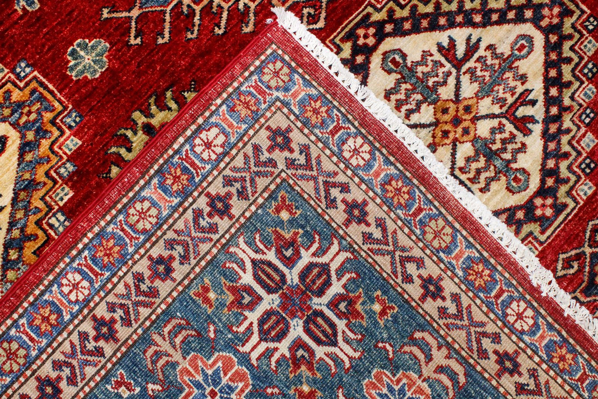 8x12 Red and Green Kazak Tribal Rug