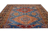 9x13 Light Blue and Navy Kazak Tribal Rug