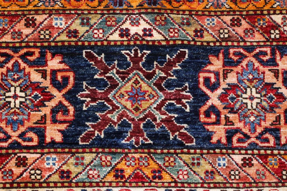 10x14 Light Blue and Navy Kazak Tribal Rug