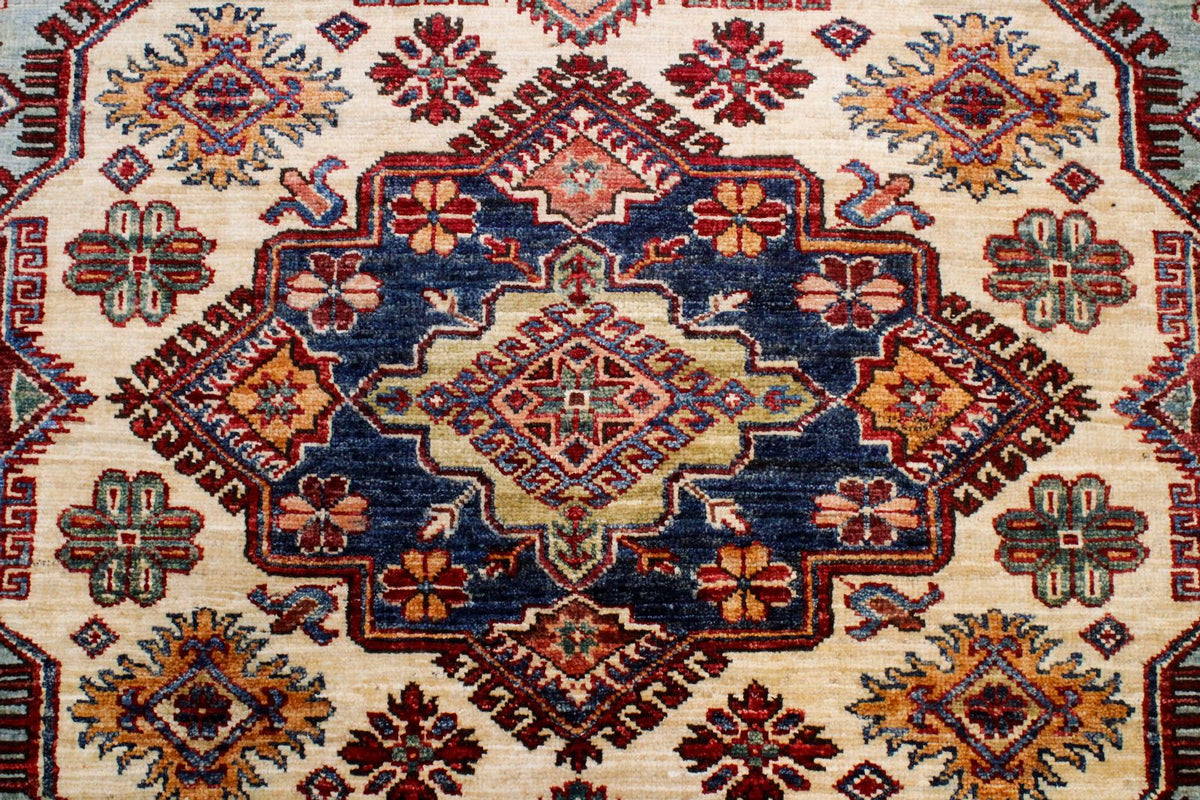 10x14 Light Blue and Navy Kazak Tribal Rug